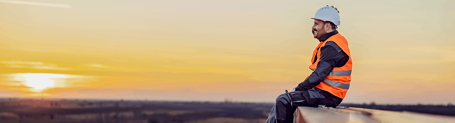 Sitting roof worker